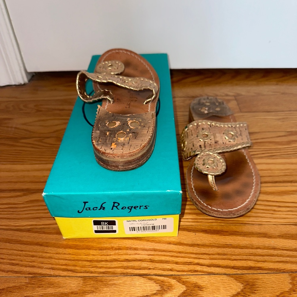 Jack Rogers Cork & Gold Sandal